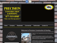 Tablet Screenshot of precisionconstructionandroofing.com